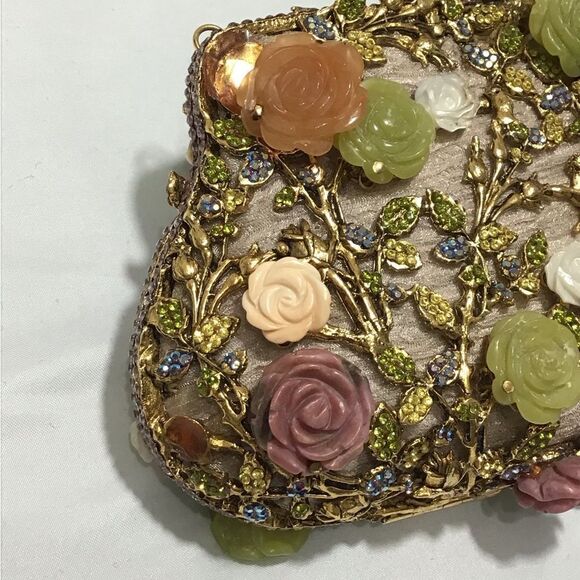 edidi New York Clutch Bag Floral Rhinestones Evening Bag RARE VINTAGE - Picture 10 of 14